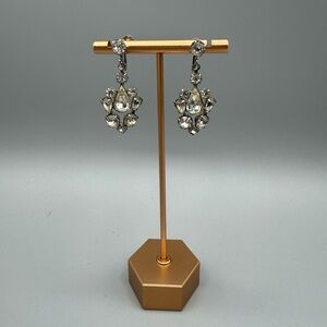 Art deco rhinestone screw back earrings
